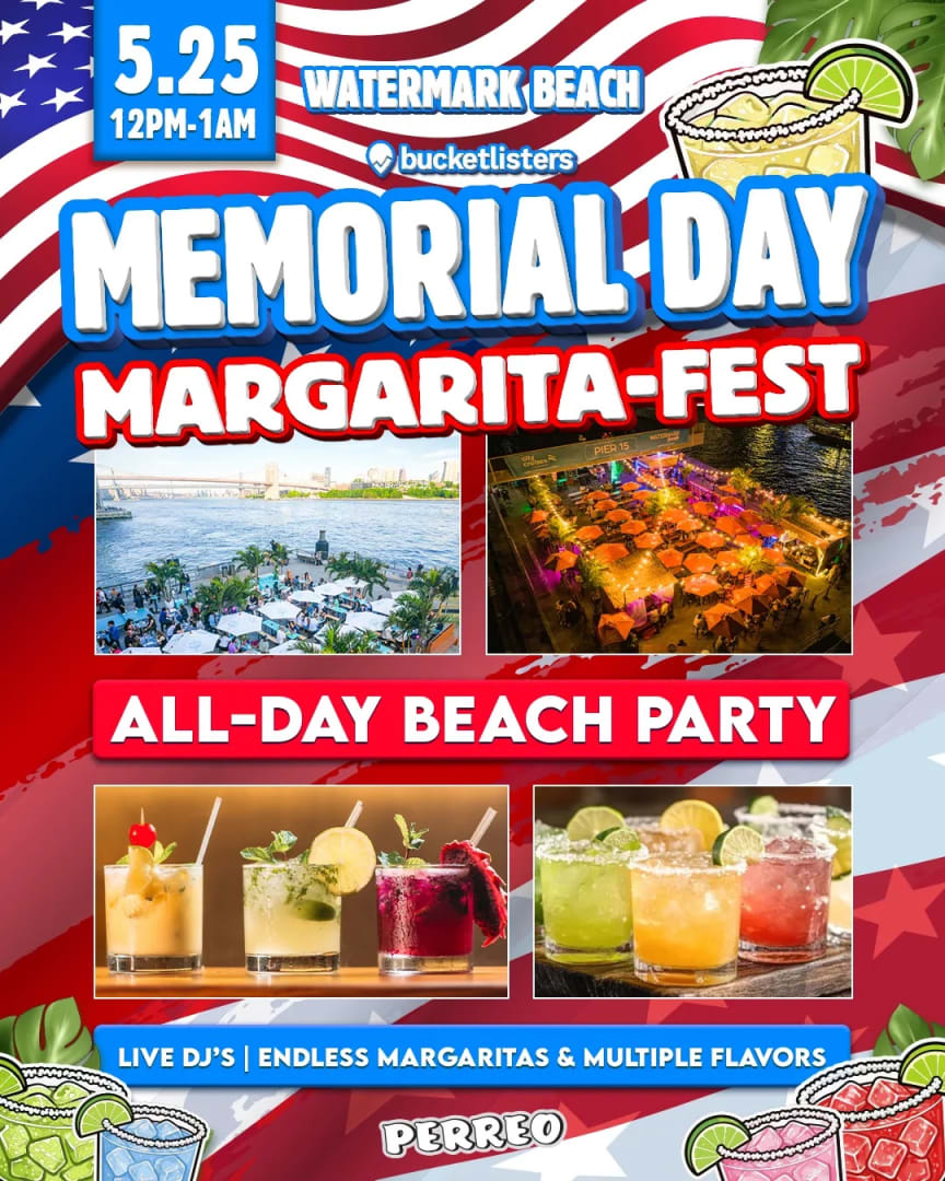Perreo on the Pier: Memorial-Day Margarita Fest ALL-DAY Beach Party