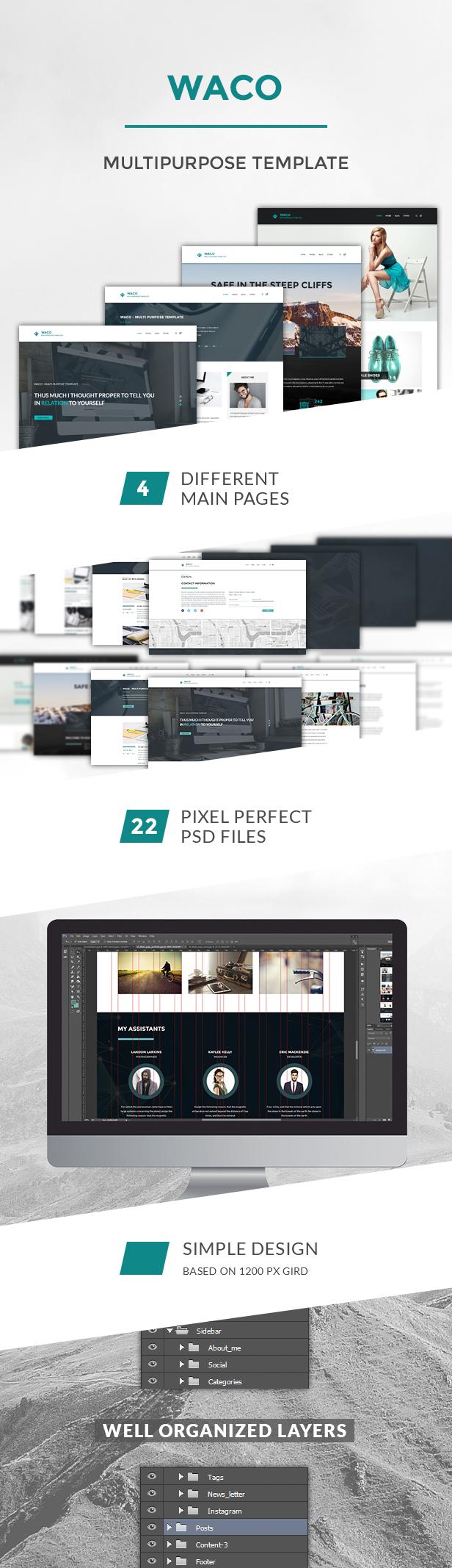 Waco — Multipurpose Portfolio & Blog PSD Template
