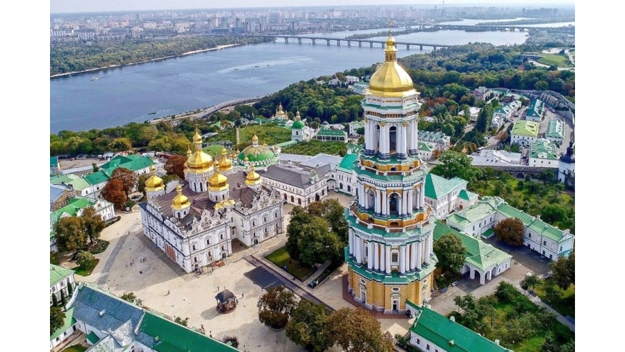 Aerial view of Kiev Pechersk Lavra