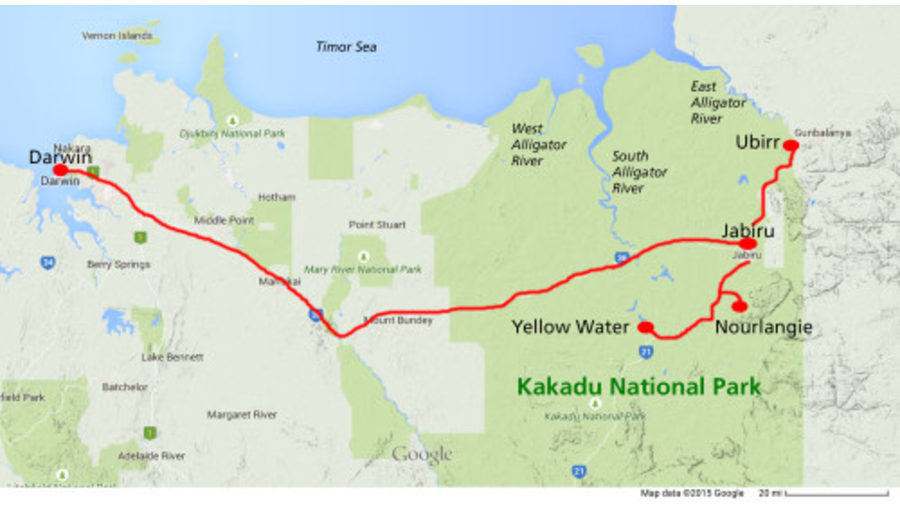 Kakadu Map Day Tour Options