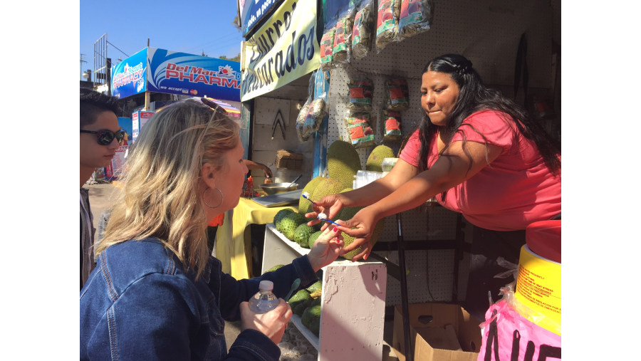 Tasting local fruits