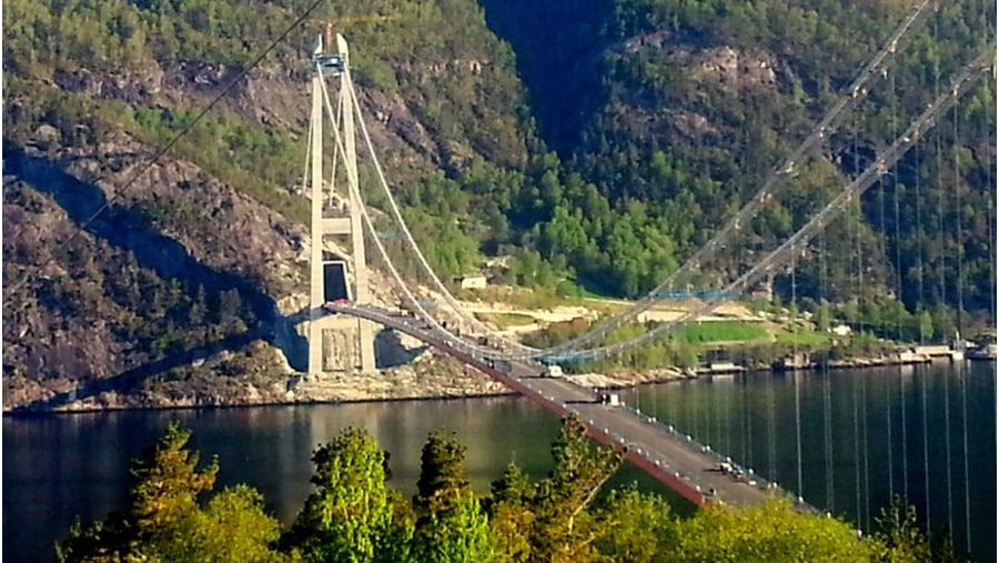 Cross the Hardangerfjord Bridge