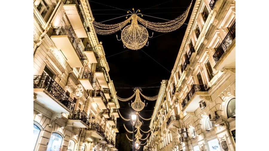 Vibrant Baku by night