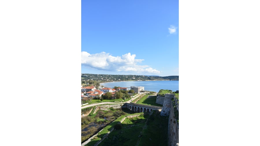 View of Methoni and the sea from the castle