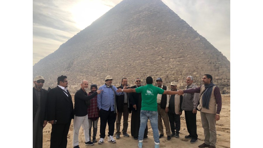 Tour group in front of the Pyramid