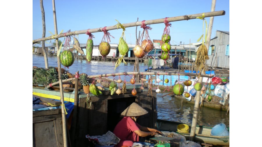 Fruit boat on the Floating Market