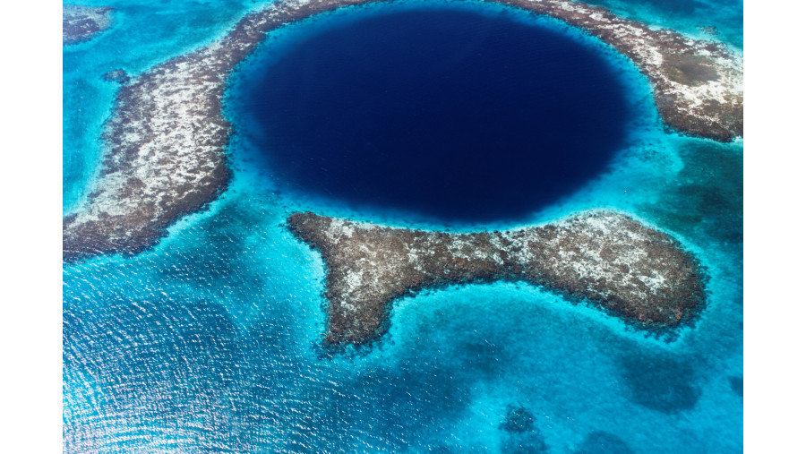 Aerial view of island near Belize