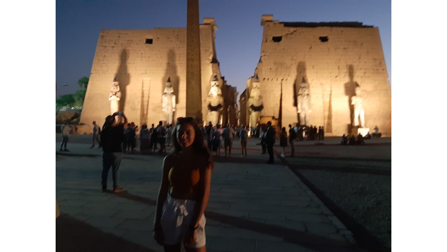 Luxor temple half visit st Sunset time and ret of visit with lights