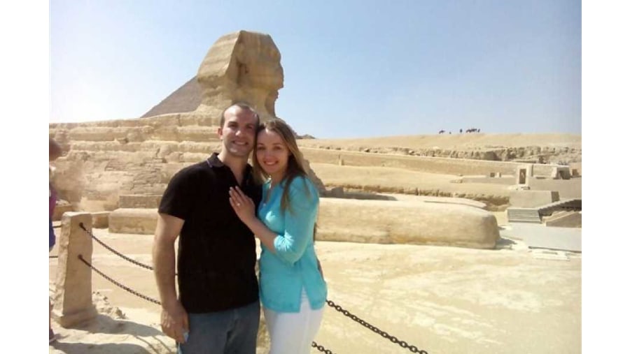 Pose In Front Of The Sphinx