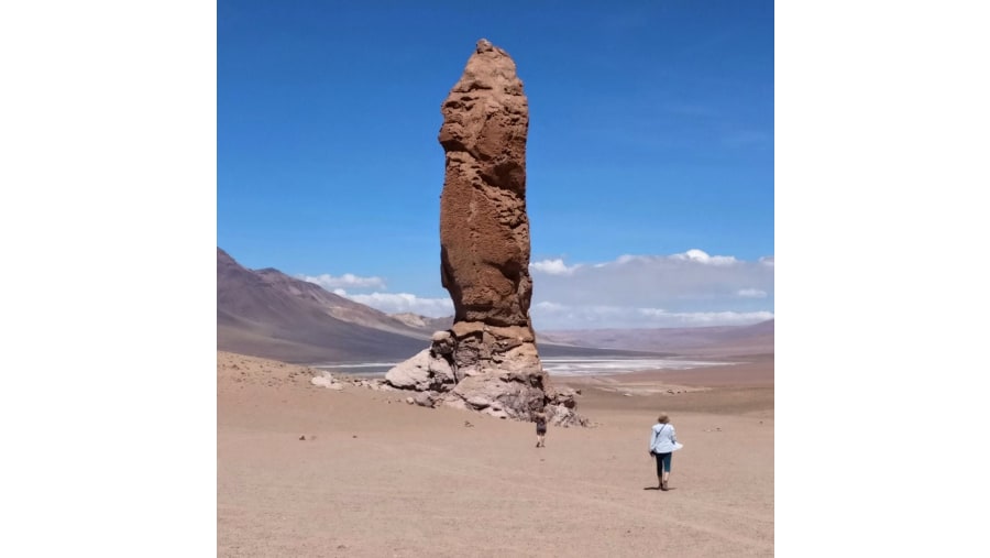 Monk in Caldera La Pacana