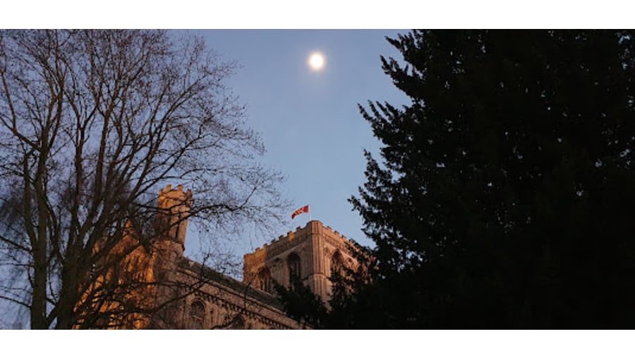 Peterborough Cathedral in the evening