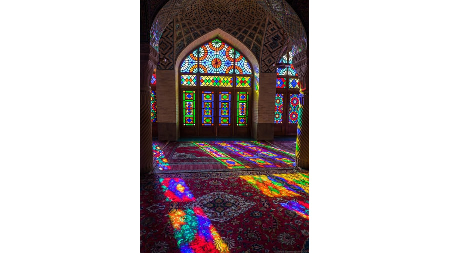 Beautiful Stained Glasses Windows Of The Pink Mosque