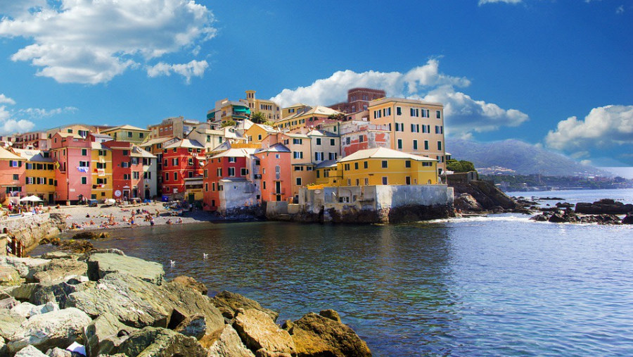 The colourful port city of Genoa.