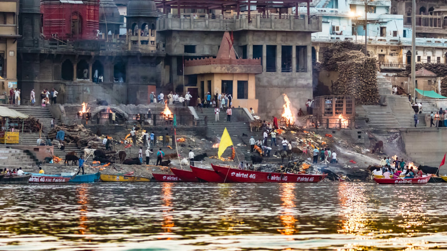 Manikarnika Ghat In Varanasi, India