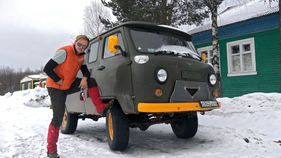 A Tourist With The Military Van-Buhanka