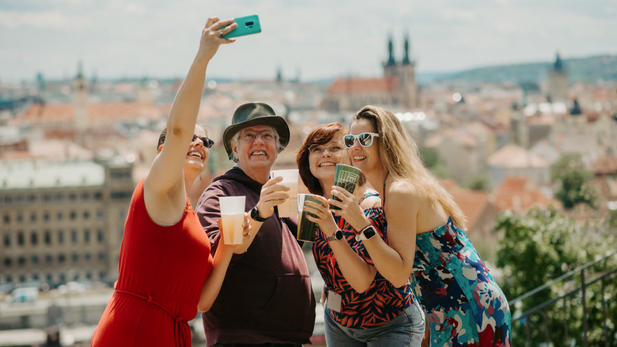 Tourists enjoying the tour