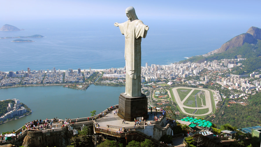 An aerial view of Christ The Redeemer 