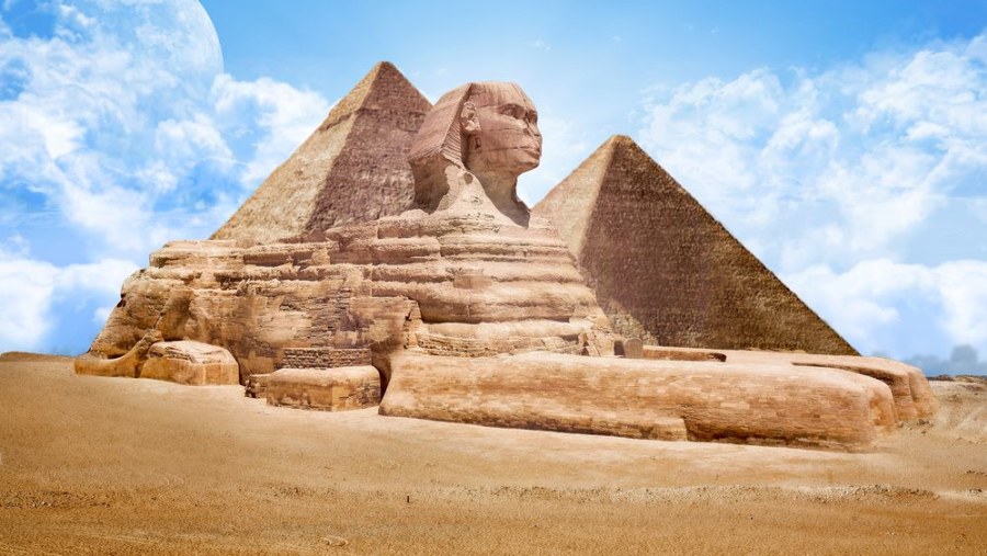 Sphinx and pyramids