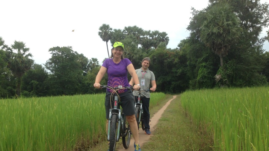 Cycle along the Siem Reap River and explore Angkor Wat