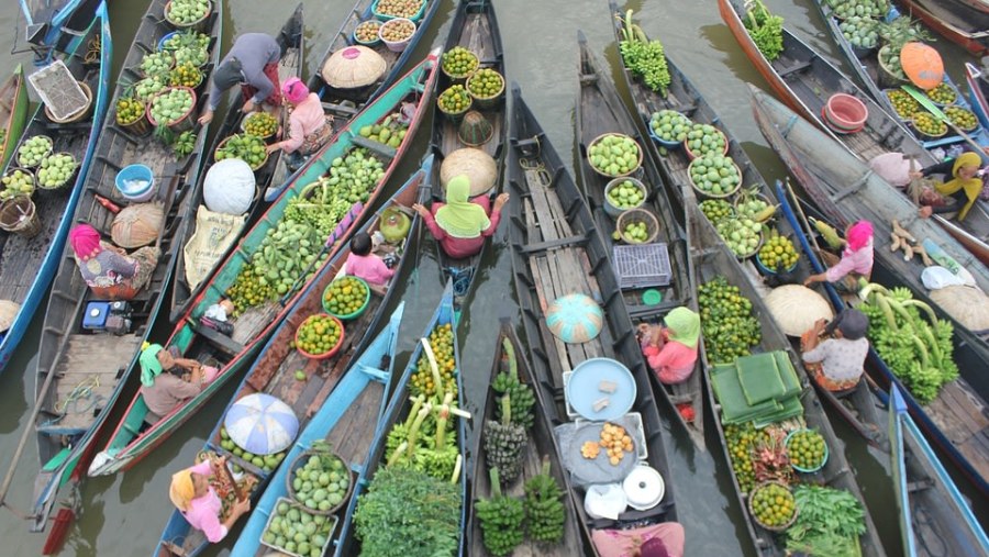 Lok Baintan Floating Market In Indonesia