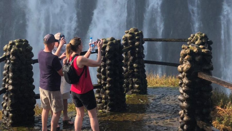 Tourists at Victoria Falls