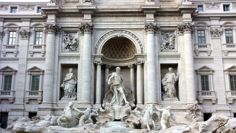 Stroll through the Trevi Fountain