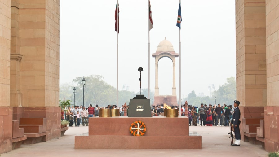 The war memorial at India Gate in New Delhi.