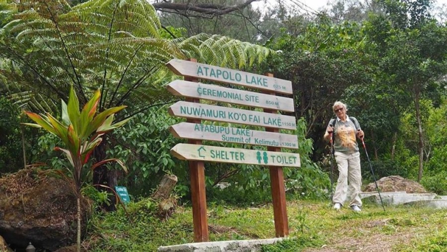 My French Guests at the Trekking Starting Point to the Top of Kelimutu Lakes