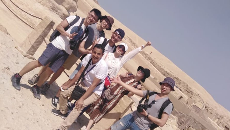 Tourists at Pyramid of Giza