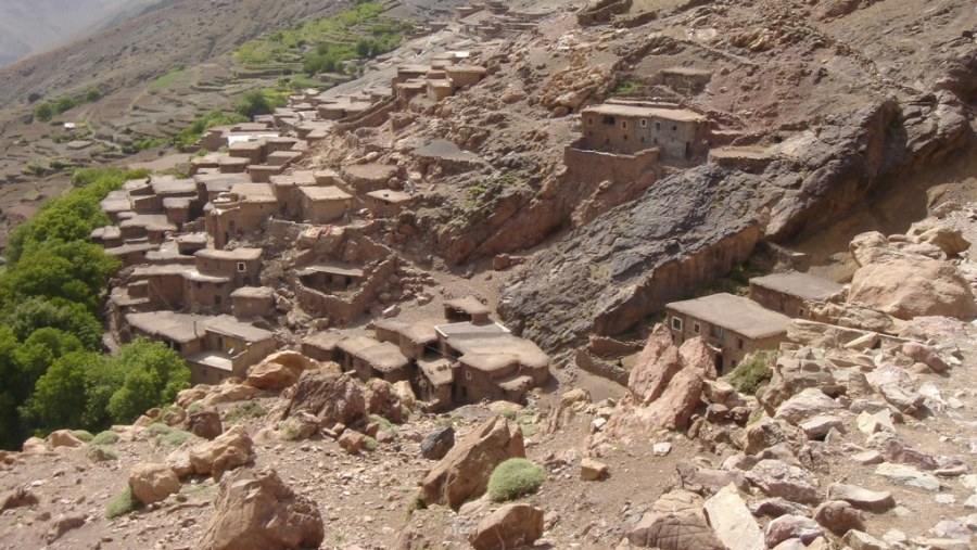 Berber houses amidst the Atlas Mountains in Morocco