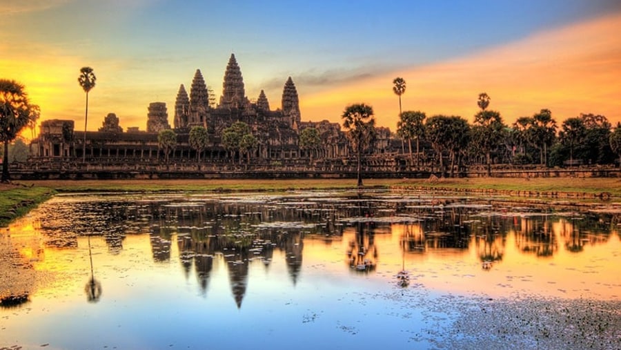 Stunning Sunset at Angkor Wat