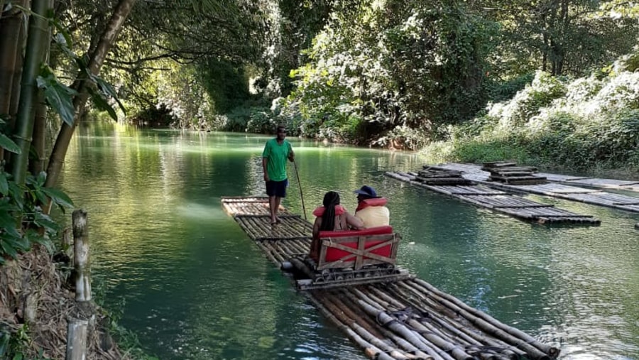 Ride a Martha Brae river raft in Jamaica
