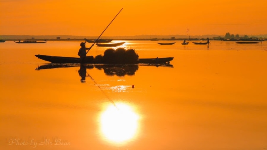 Sunrise reflection on the river.