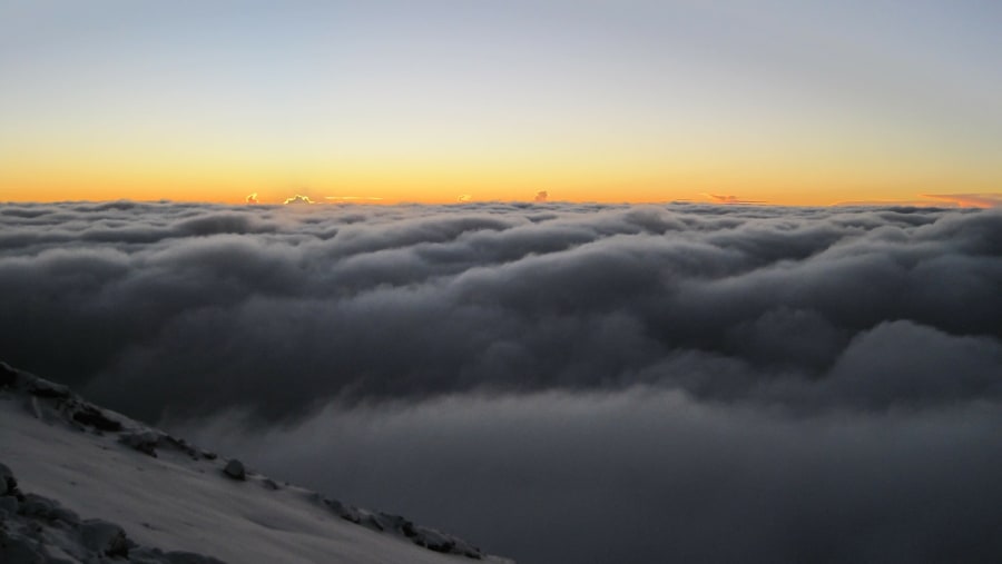Sunset on top of Mount Kilimanjaro