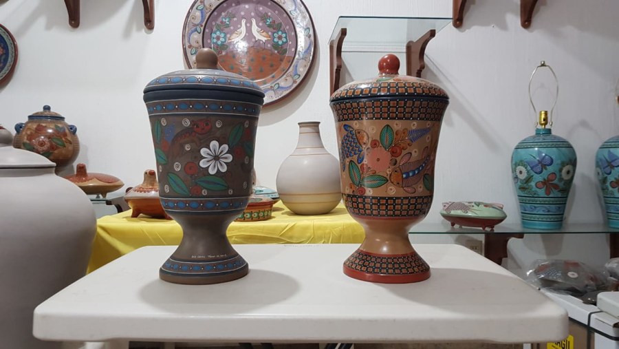 Beautifully decorated pots