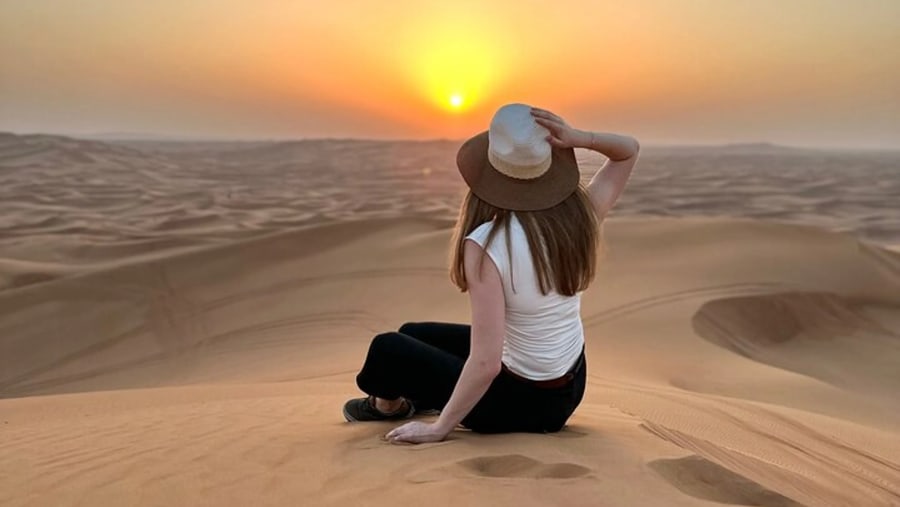 Sunset view from the deserts of Doha