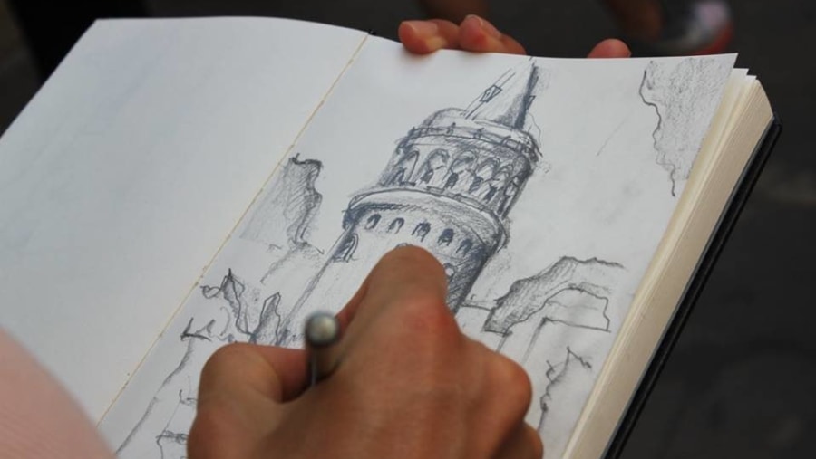 Create sketches from rooftops in Istanbul