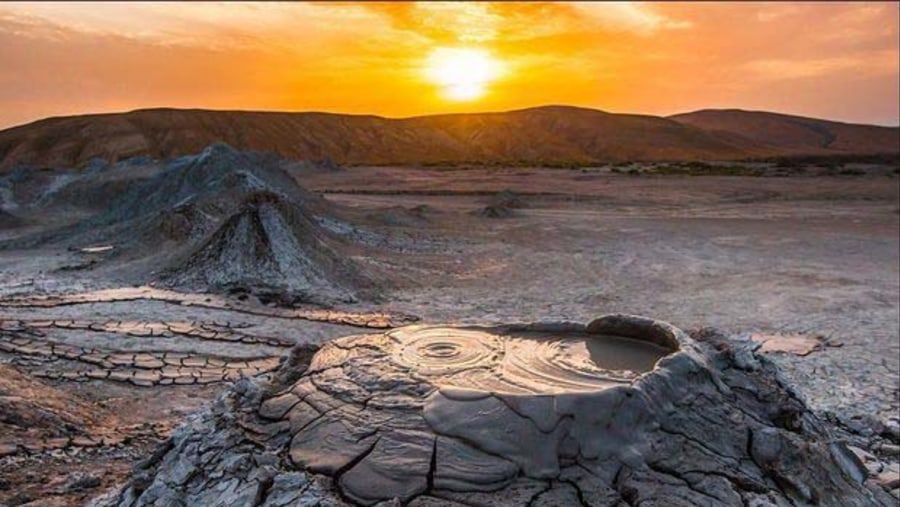 Trek to the mud volcano of Gobustan