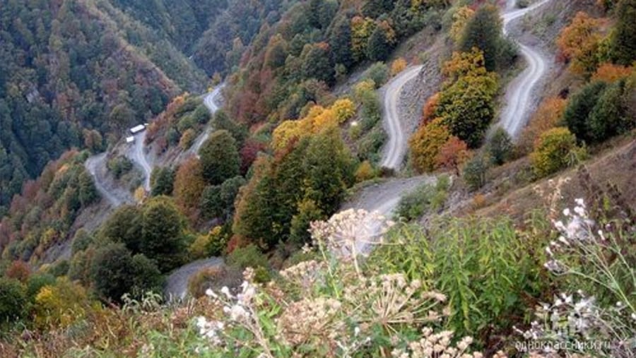 Serpentine bike trails in Tusheti National Park