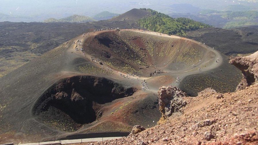 Volcanic crater areas