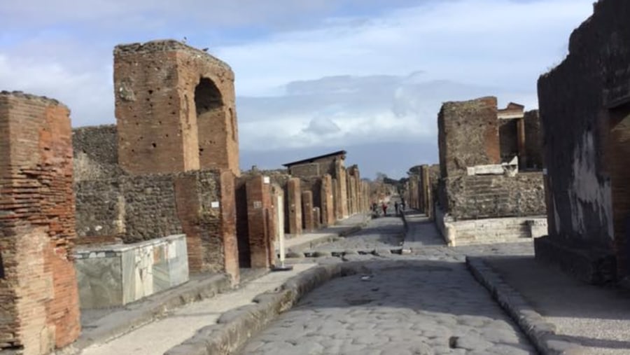 Pompeii Ancient Street in Italy