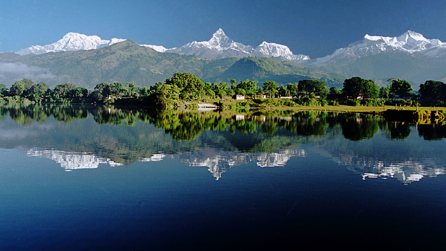 Annapurna range with Fishtail mountain