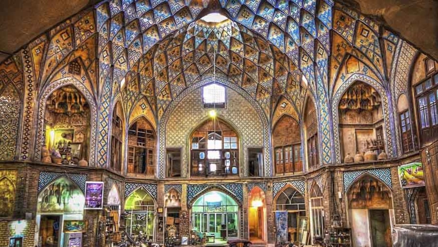 The colourful Bazaar of Kashan