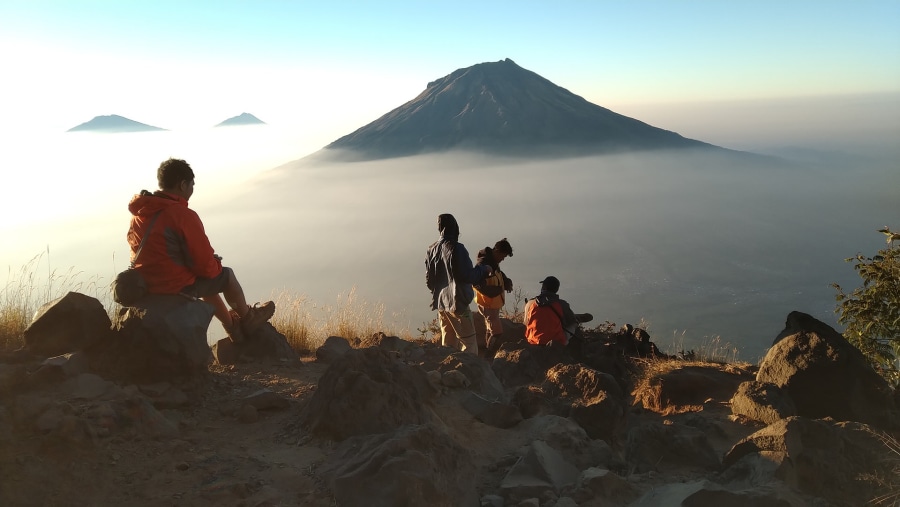 Tourists Trekking