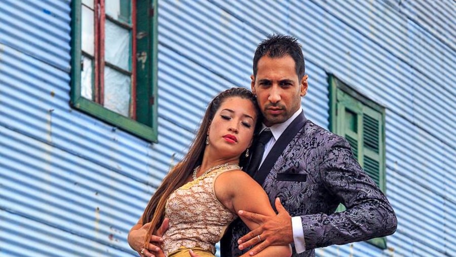 Tango Dancers Pose For Photos