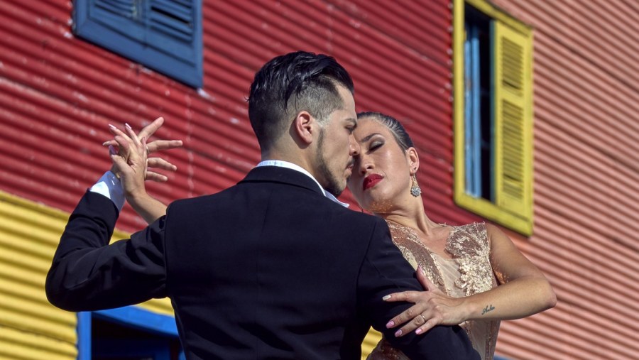 Tango Dancers Pose For Photos