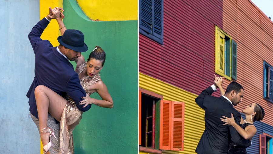 Tango Dancers Pose For Photos