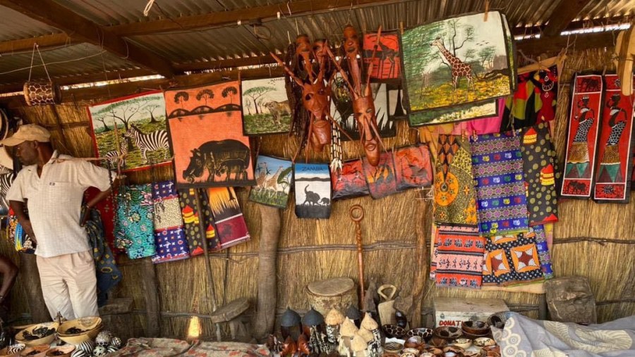 African tailor sewing shop