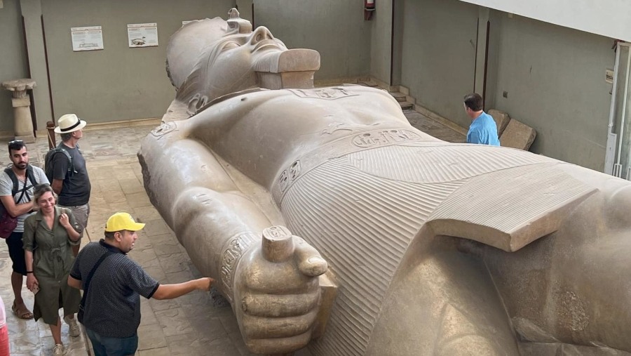 Ramses II Red Granite Statue