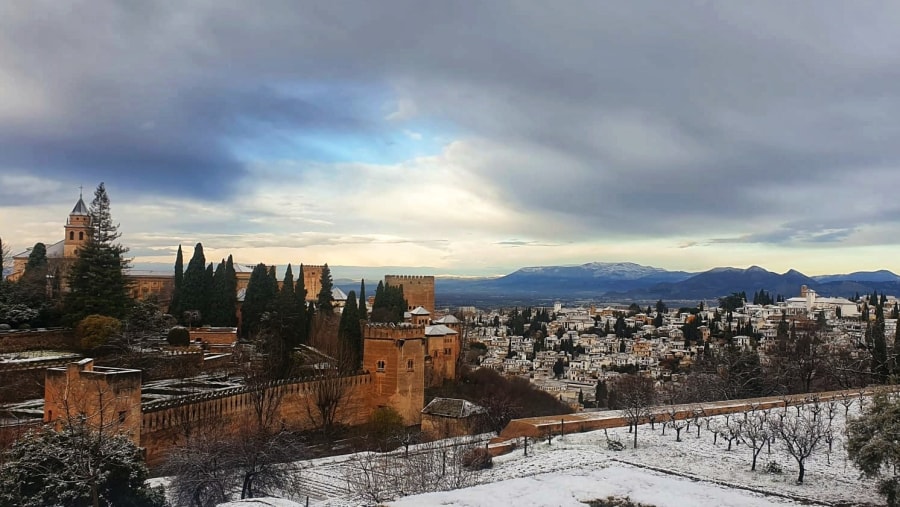 Snow in Alhambra.